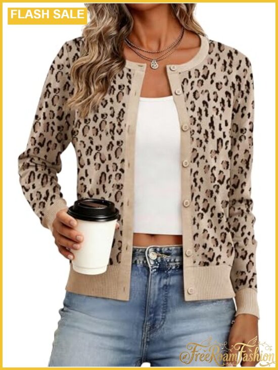Sweaters - Lightweight Long Sleeve Button Down Knit Cardigan Sweater Relaxed Fit